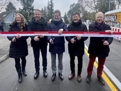 Eröffnung der Kindelfließbrücke zwischen Glienicke/Nordbahn und Schildow am 21.11.2023